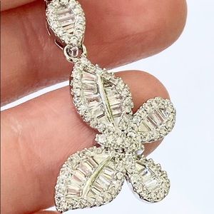 Butterfly Necklace, Baguette C-Z Large Butterfly